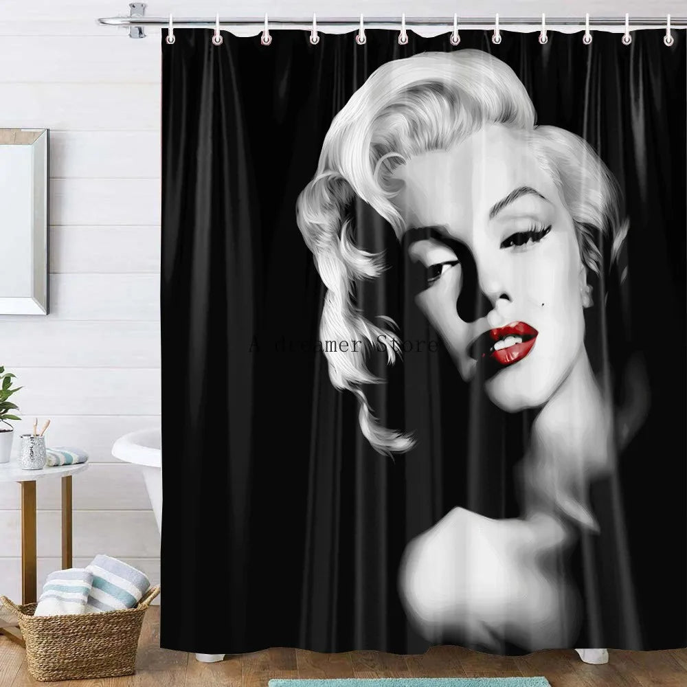 Custom Marillyn Monroe Shower Curtain Shower Curtains Bathroom Sexy Woman Curtains Mildewproof Waterproof Fabric with Hooks