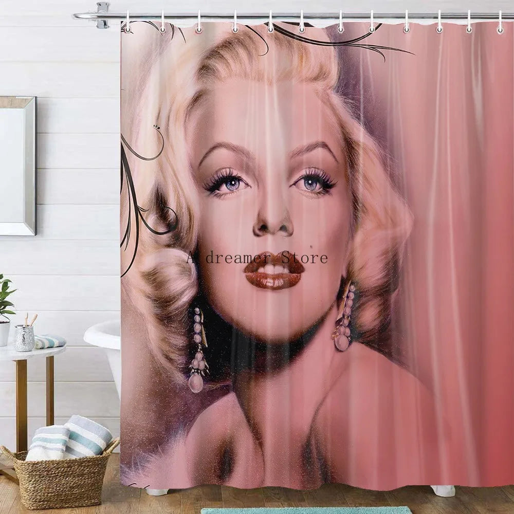 Custom Marillyn Monroe Shower Curtain Shower Curtains Bathroom Sexy Woman Curtains Mildewproof Waterproof Fabric with Hooks