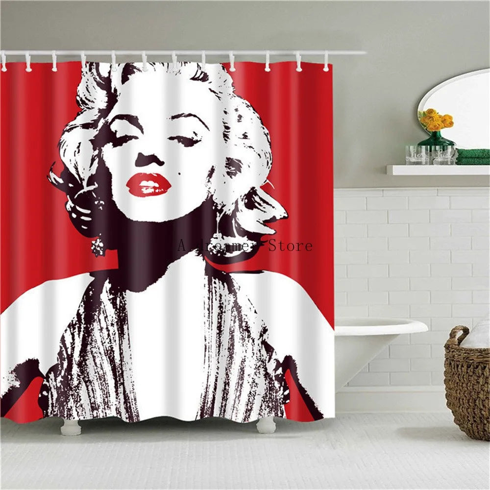 Custom Marillyn Monroe Shower Curtain Shower Curtains Bathroom Sexy Woman Curtains Mildewproof Waterproof Fabric with Hooks
