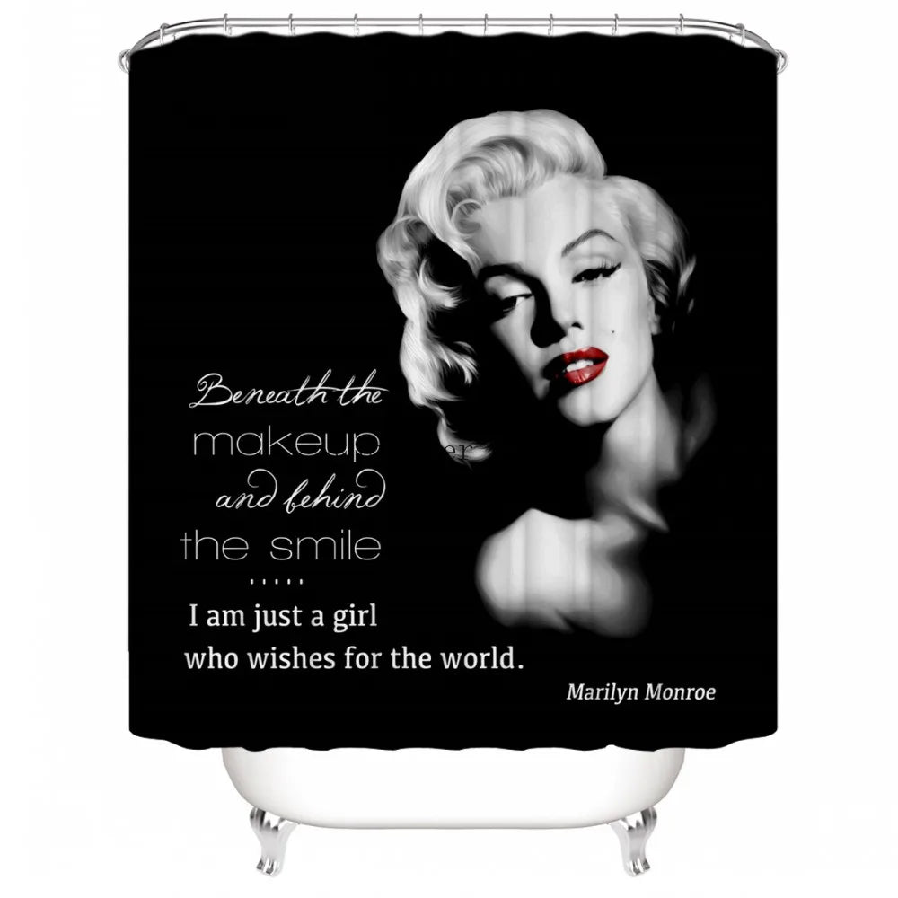 Custom Marillyn Monroe Shower Curtain Shower Curtains Bathroom Sexy Woman Curtains Mildewproof Waterproof Fabric with Hooks