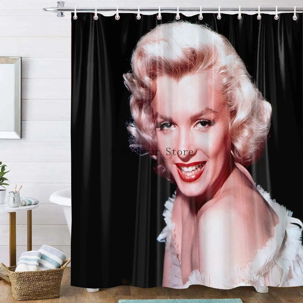 Custom Marillyn Monroe Shower Curtain Shower Curtains Bathroom Sexy Woman Curtains Mildewproof Waterproof Fabric with Hooks
