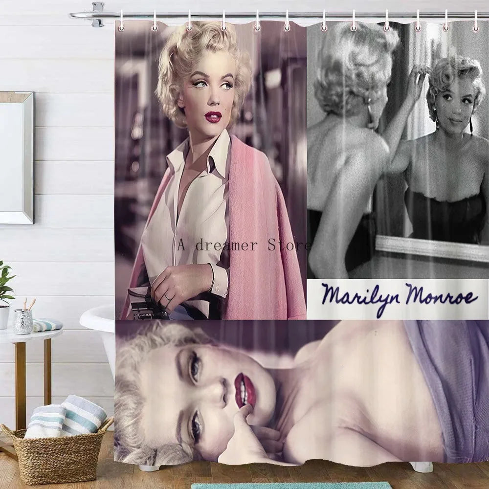 Custom Marillyn Monroe Shower Curtain Shower Curtains Bathroom Sexy Woman Curtains Mildewproof Waterproof Fabric with Hooks