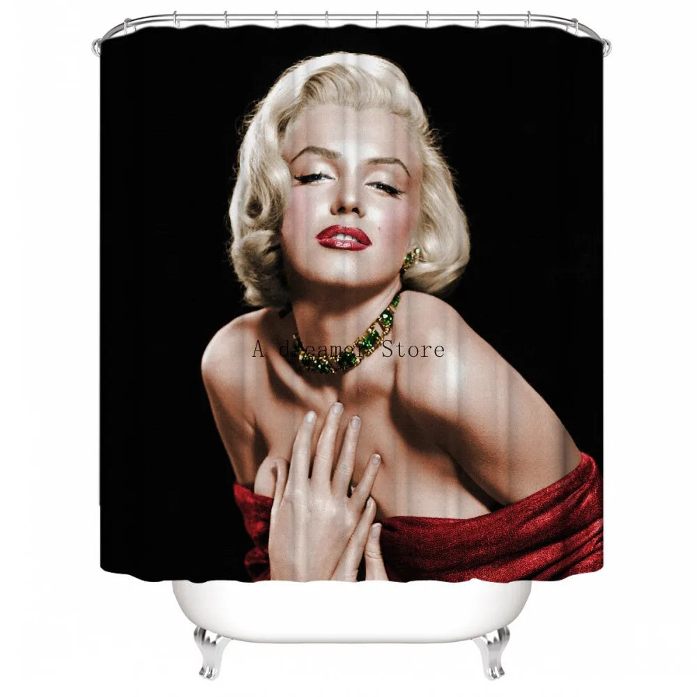 Custom Marillyn Monroe Shower Curtain Shower Curtains Bathroom Sexy Woman Curtains Mildewproof Waterproof Fabric with Hooks