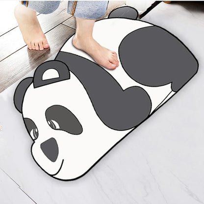 Cute Cartoon Bathroom Absorbent Pad Carpet Oval Diatom Mud Water Absorbing Bathroom Mat Quick Drying Non-slip Toilet Floor Mats