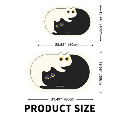 Cute Cat Bath Foot Mat Quick Dry Bathroom Floor Mats Super Absorbent Anti-slip Room Rug Shower Toilet Carpet Entrance Doormat