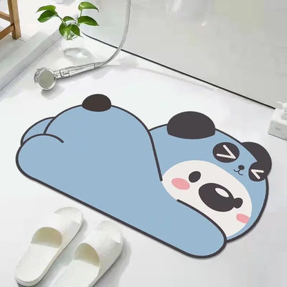 Cute Diatom Super Absorbent Bathroom Mat CartoonNon-Slip Mud Toilet Pad Quick-Drying Bath Mat Floor Mat