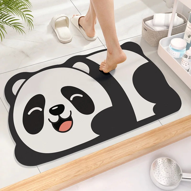 Cute Diatom Super Absorbent Bathroom Mat CartoonNon-Slip Mud Toilet Pad Quick-Drying Bath Mat Floor Mat