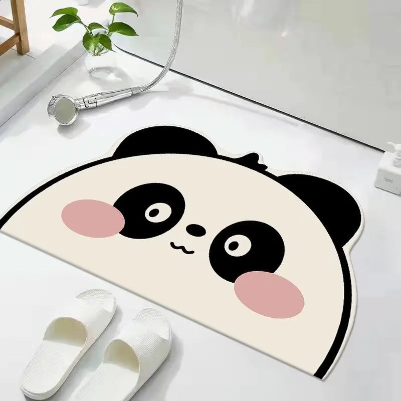 Cute Diatom Super Absorbent Bathroom Mat CartoonNon-Slip Mud Toilet Pad Quick-Drying Bath Mat Floor Mat