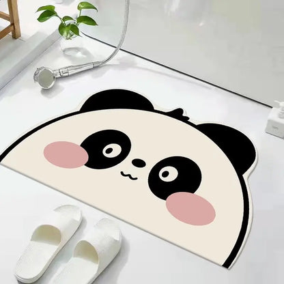 Cute Diatom Super Absorbent Bathroom Mat CartoonNon-Slip Mud Toilet Pad Quick-Drying Bath Mat Floor Mat