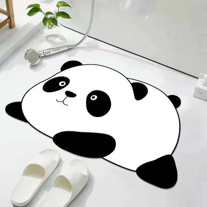 Cute Diatom Super Absorbent Bathroom Mat CartoonNon-Slip Mud Toilet Pad Quick-Drying Bath Mat Floor Mat