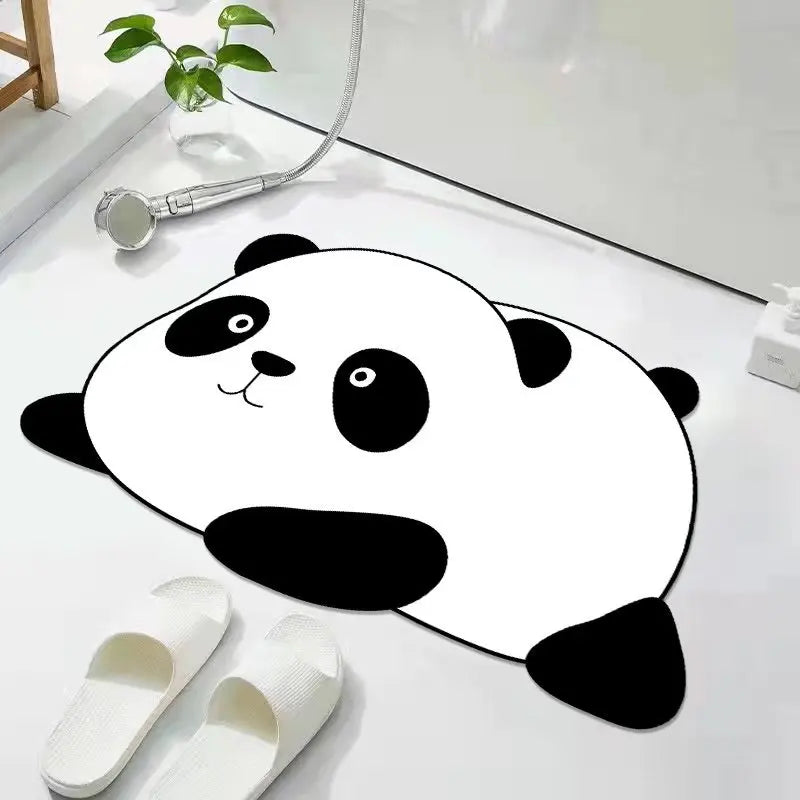 Cute Diatom Super Absorbent Bathroom Mat CartoonNon-Slip Mud Toilet Pad Quick-Drying Bath Mat Floor Mat