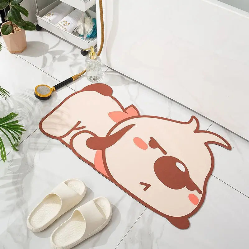 Cute Quick Drying Panda Super Absorbent Bath Mat Anti-Slip Mat Skin Floor Mats Toilet Carpet Home Decor Bath Rug