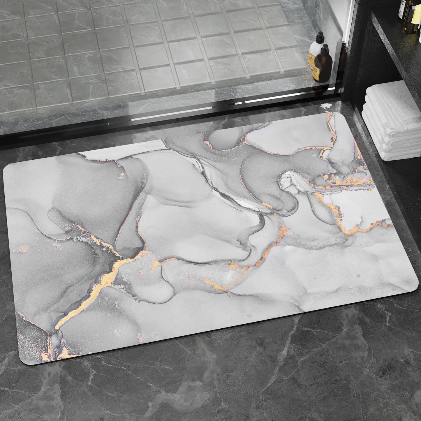 Bathroom Anti-Slip Mat Super Absorbent Bathroom Floor Mat Diatom Mud Suitable For Kitchen Toilet