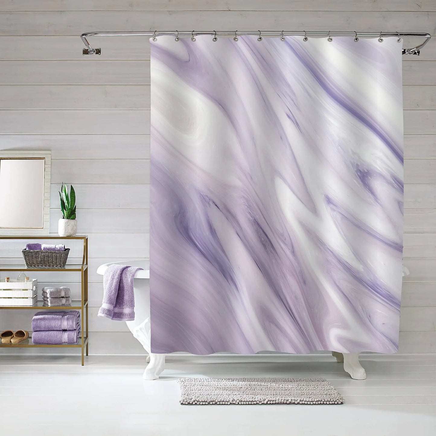 Delicate Gradient Shower Curtain Modern Minimalist Blue Green BAthroom Curtain Art Bathroom Waterproof Decoration With Hooks