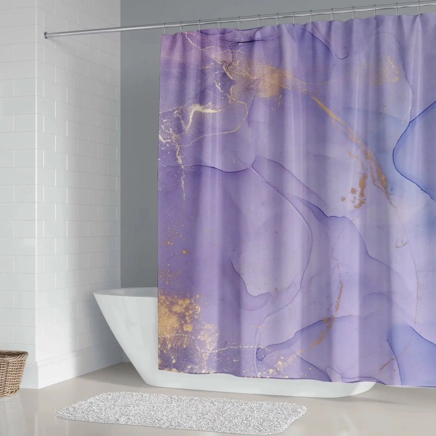 Delicate Gradient Shower Curtain Modern Minimalist Blue Green BAthroom Curtain Art Bathroom Waterproof Decoration With Hooks