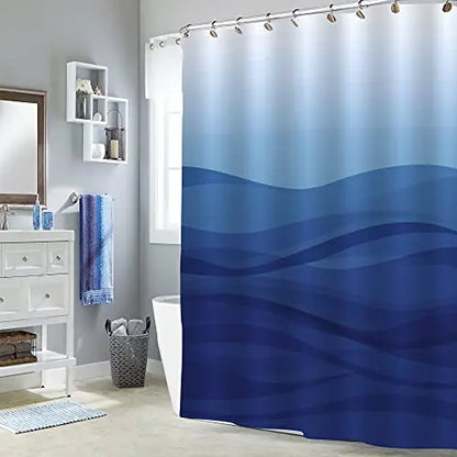 Delicate Gradient Shower Curtain Modern Minimalist Blue Green BAthroom Curtain Art Bathroom Waterproof Decoration With Hooks
