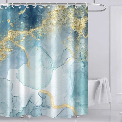 Delicate Gradient Shower Curtain Modern Minimalist Blue Green BAthroom Curtain Art Bathroom Waterproof Decoration With Hooks