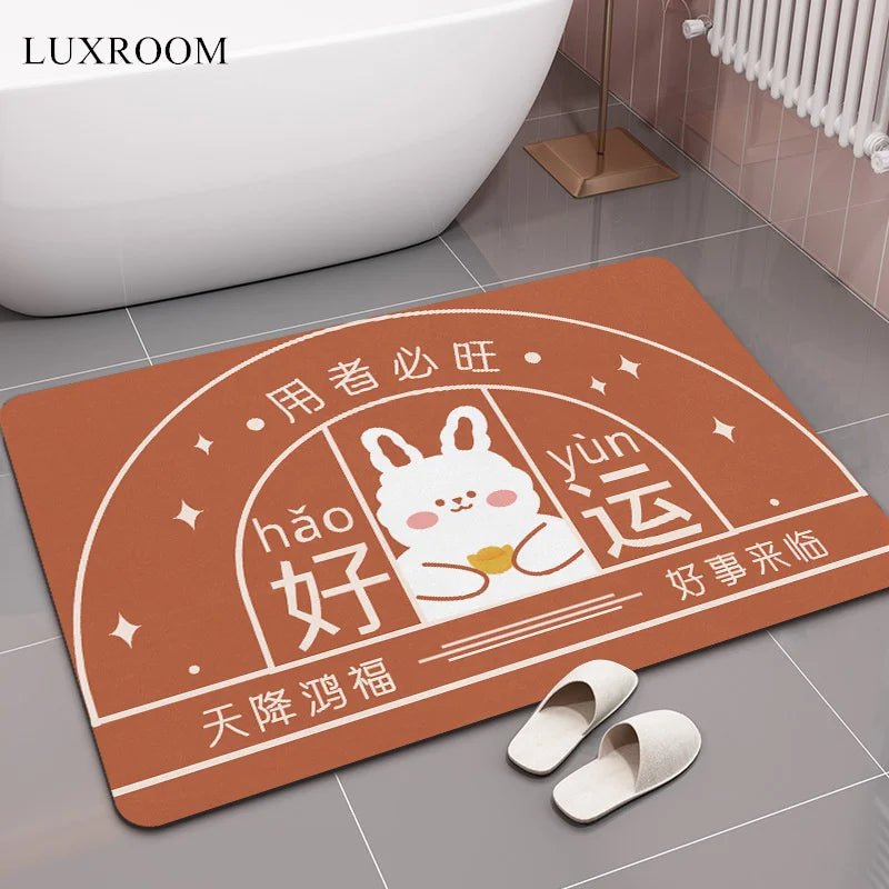 Diatom Mud Cushion Absorbent Pad Bathroom Floor Mat Diatomite Non-slip Quick-drying Bathroom Foot Pad Kitchen Toilet Carpet