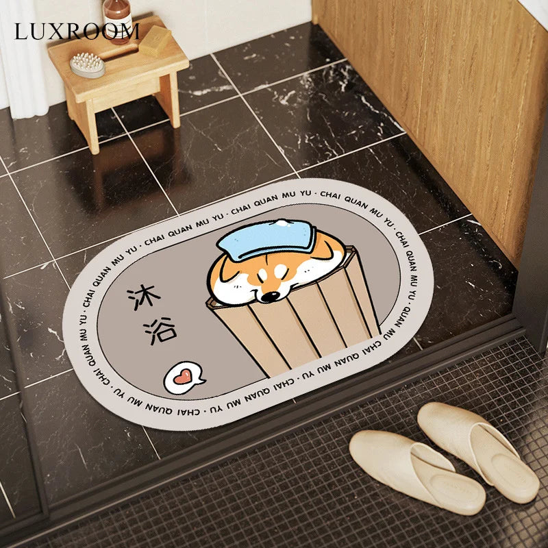 Diatom Mud Cushion Absorbent Pad Bathroom Floor Mat Diatomite Non-slip Quick-drying Bathroom Foot Pad Kitchen Toilet Carpet