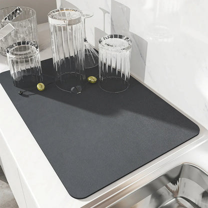 Diatom Mud Kitchen Dish Bowel Drainer Mat Super Absorbent Countertop Mat Dishes Dryer Pad Placemat Tapis Absorbant Vaiselle