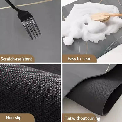 Diatom Mud Kitchen Dish Bowel Drainer Mat Super Absorbent Countertop Mat Dishes Dryer Pad Placemat Tapis Absorbant Vaiselle