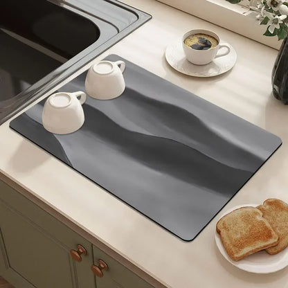 Diatom Mud Kitchen Dish Bowel Drainer Mat Super Absorbent Countertop Mat Dishes Dryer Pad Placemat Tapis Absorbant Vaiselle
