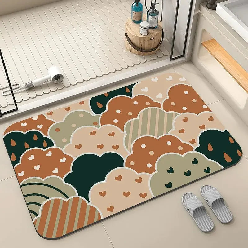 Diatom Mud Non-slip Mat Door Bathroom Bathroom Floor Mat Quick-drying Water-absorbing Carpet Bedroom Living Room Floor Mat