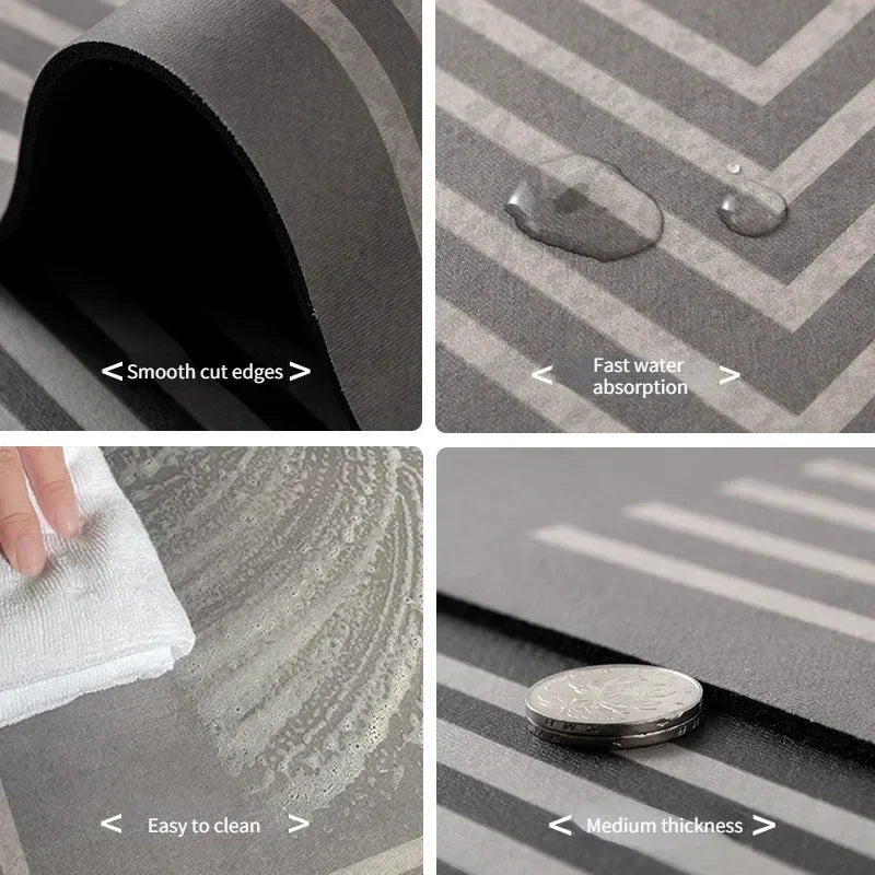 Diatom Mud Pad Bathroom Bath Mat Rug Diatomite Super Absorbent BathCarpet Non-slip QuickDrying Shower Bathtub Foot Mat Doormat
