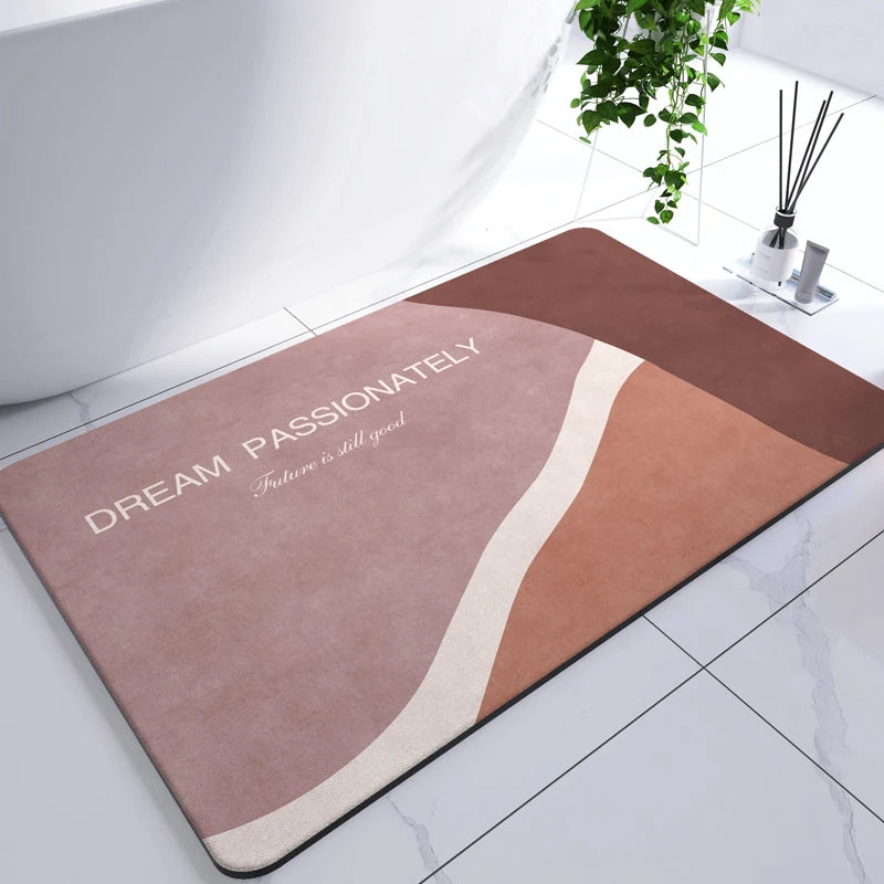 Diatomaceous Earth Mat Super Absorbent Bath Mat Quick Dry Bathroom Rug Non-Slip Toilet Carpet Entrance Doormat Shower Pad