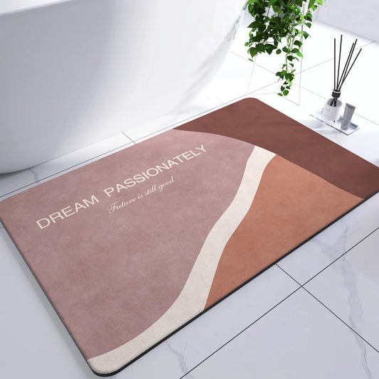 Diatomaceous Earth Mat Super Absorbent Bath Mat Quick Dry Bathroom Rug Non-Slip Toilet Carpet Entrance Doormat Shower Pad