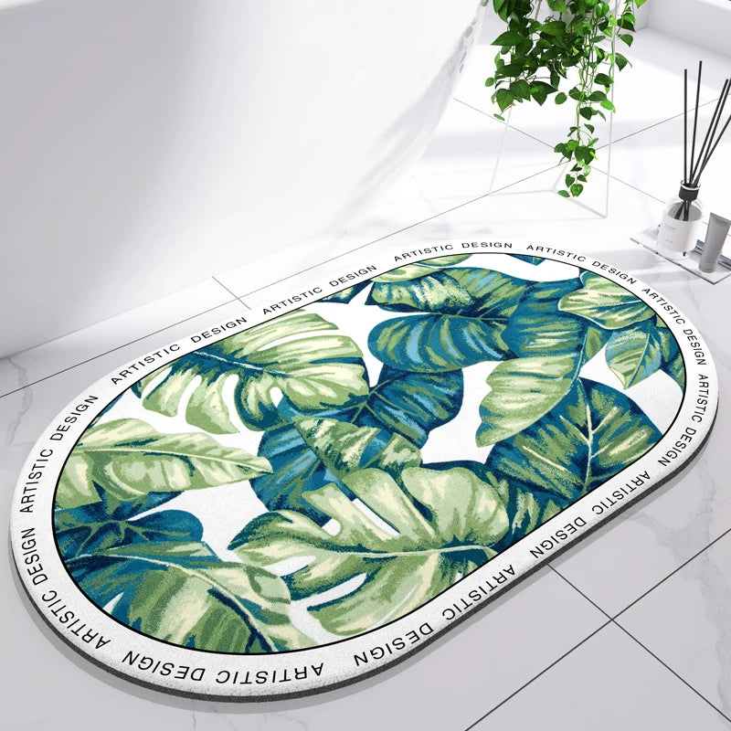 Diatomaceous Earth Mat Super Absorbent Bath Mat Quick Dry Bathroom Rug Non-Slip Toilet Carpet Entrance Doormat Shower Pad