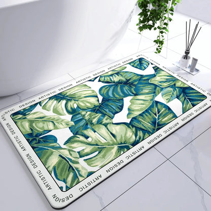 Diatomaceous Earth Mat Super Absorbent Bath Mat Quick Dry Bathroom Rug Non-Slip Toilet Carpet Entrance Doormat Shower Pad