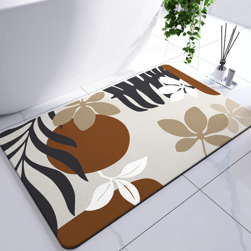 Diatomaceous Earth Mat Super Absorbent Bath Mat Quick Dry Bathroom Rug Non-Slip Toilet Carpet Entrance Doormat Shower Pad