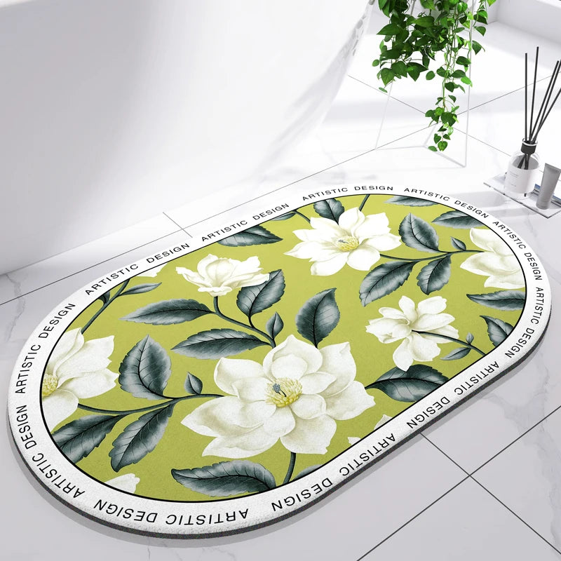 Diatomaceous Earth Mat Super Absorbent Bath Mat Quick Dry Bathroom Rug Non-Slip Toilet Carpet Entrance Doormat Shower Pad