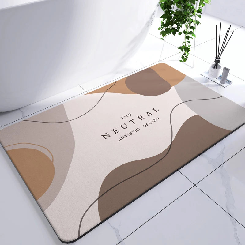 Diatomaceous Earth Mat Super Absorbent Bath Mat Quick Dry Bathroom Rug Non-Slip Toilet Carpet Entrance Doormat Shower Pad