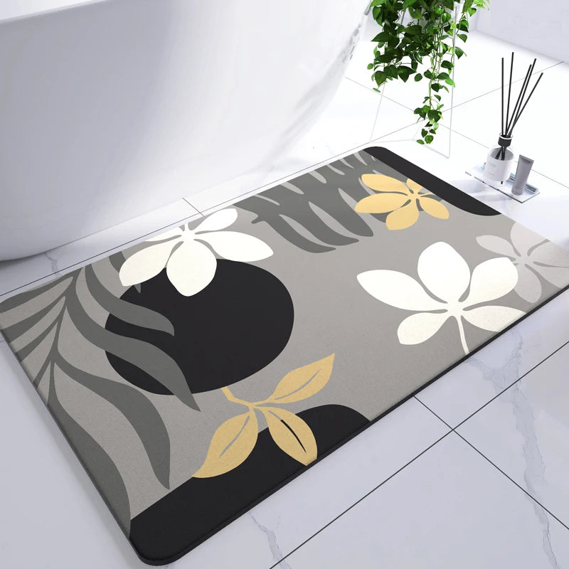 Diatomaceous Earth Mat Super Absorbent Bath Mat Quick Dry Bathroom Rug Non-Slip Toilet Carpet Entrance Doormat Shower Pad