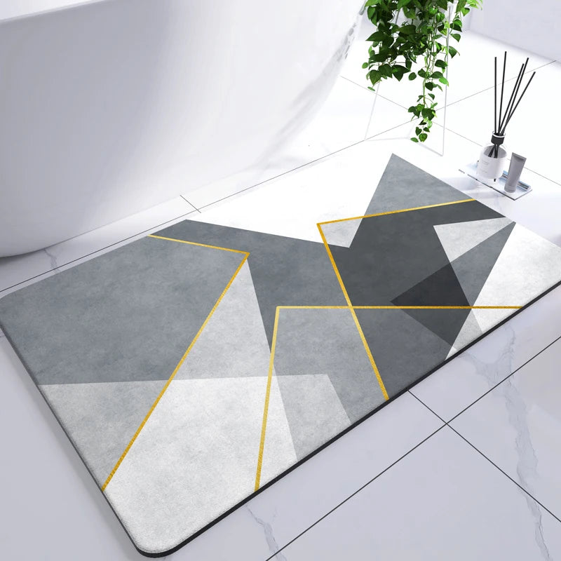 Diatomaceous Earth Mat Super Absorbent Bath Mat Quick Dry Bathroom Rug Non-Slip Toilet Carpet Entrance Doormat Shower Pad