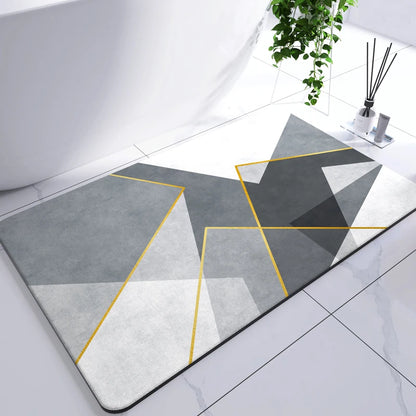 Diatomaceous Earth Mat Super Absorbent Bath Mat Quick Dry Bathroom Rug Non-Slip Toilet Carpet Entrance Doormat Shower Pad