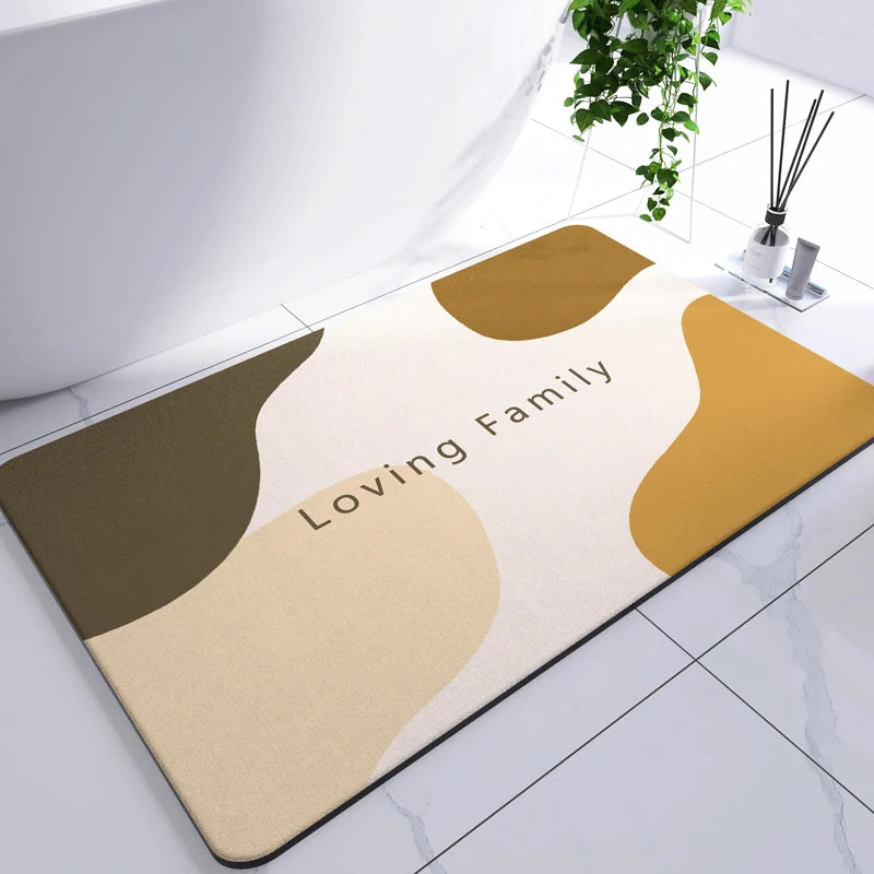 Diatomaceous Earth Mat Super Absorbent Bath Mat Quick Dry Bathroom Rug Non-Slip Toilet Carpet Entrance Doormat Shower Pad