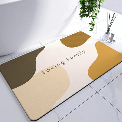 Diatomaceous Earth Mat Super Absorbent Bath Mat Quick Dry Bathroom Rug Non-Slip Toilet Carpet Entrance Doormat Shower Pad