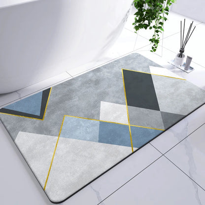 Diatomaceous Earth Mat Super Absorbent Bath Mat Quick Dry Bathroom Rug Non-Slip Toilet Carpet Entrance Doormat Shower Pad