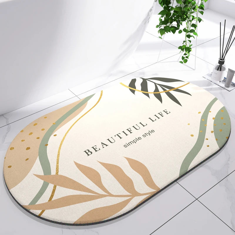 Diatomaceous Earth Mat Super Absorbent Bath Mat Quick Dry Bathroom Rug Non-Slip Toilet Carpet Entrance Doormat Shower Pad