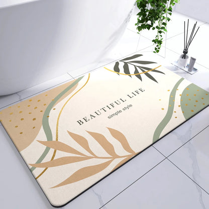 Diatomaceous Earth Mat Super Absorbent Bath Mat Quick Dry Bathroom Rug Non-Slip Toilet Carpet Entrance Doormat Shower Pad