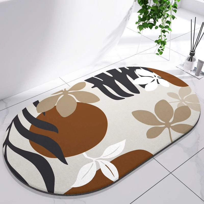 Diatomaceous Earth Mat Super Absorbent Bath Mat Quick Dry Bathroom Rug Non-Slip Toilet Carpet Entrance Doormat Shower Pad