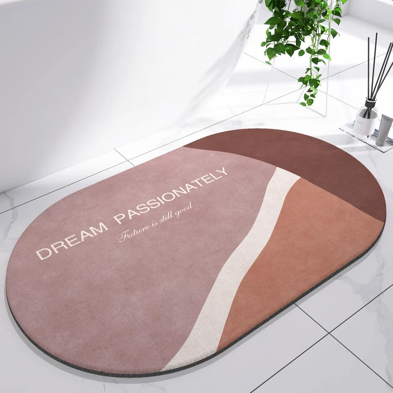 Diatomaceous Earth Mat Super Absorbent Bath Mat Quick Dry Bathroom Rug Non-Slip Toilet Carpet Entrance Doormat Shower Pad