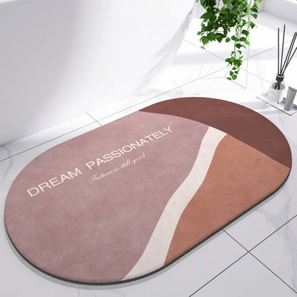 Diatomaceous Earth Mat Super Absorbent Bath Mat Quick Dry Bathroom Rug Non-Slip Toilet Carpet Entrance Doormat Shower Pad