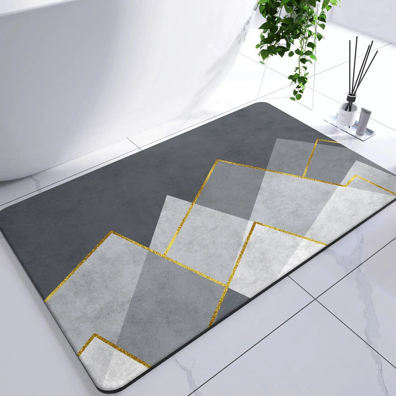 Diatomaceous Earth Mat Super Absorbent Bath Mat Quick Dry Bathroom Rug Non-Slip Toilet Carpet Entrance Doormat Shower Pad