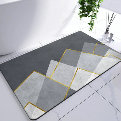 Diatomaceous Earth Mat Super Absorbent Bath Mat Quick Dry Bathroom Rug Non-Slip Toilet Carpet Entrance Doormat Shower Pad