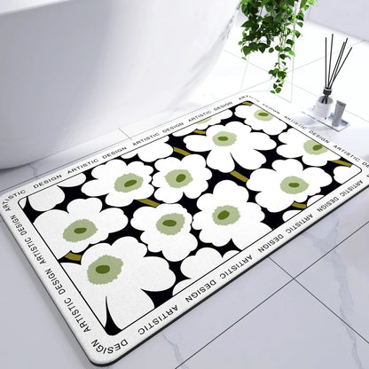 Diatomaceous Earth Mat Super Absorbent Bath Mat Quick Dry Bathroom Rug Non-Slip Toilet Carpet Entrance Doormat Shower Pad