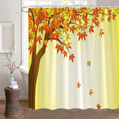 Fall Shower Curtains for Bathroom Autumn Pumpkin Harvest Farmhouse Thanksgiving Halloween Shower Bath With Hooks Bathroom Decor